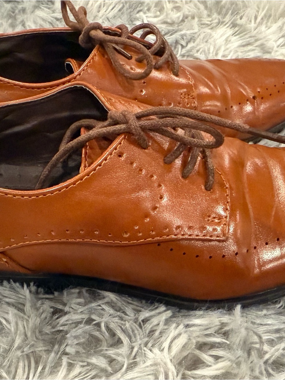 Stacy Adams Kids Dress Oxfords in Cognac Brown